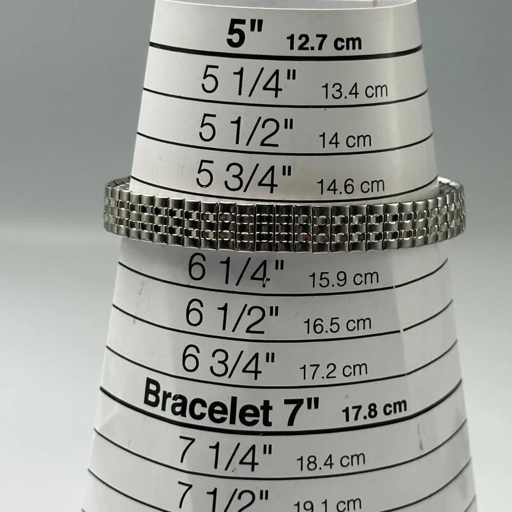 3/$30 Oval Dial Watch Women Black Face Silver Stretch Band New Battery 6.25